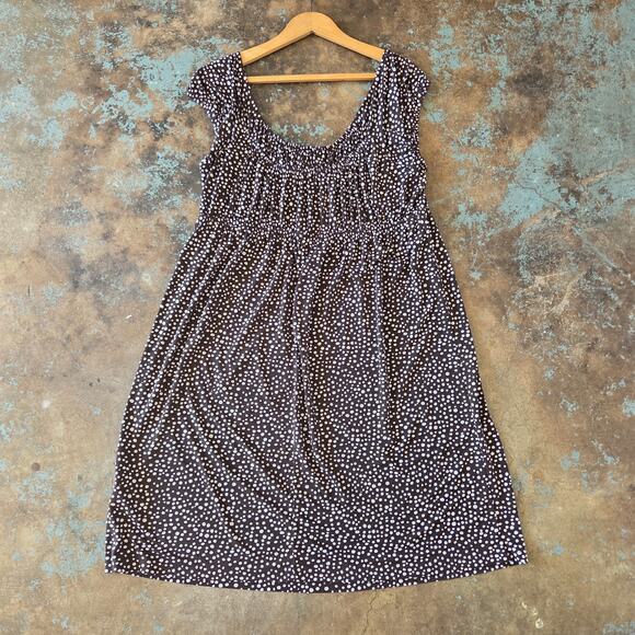 Vintage 90s Milkmaid Style Midi Dress Size XL Brown Dots Fairy Whimsygoth Beyer - Picture 9 of 9